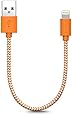 iPhone 6 Charger, iPhone 6S Charger, 8 Inch Short F-color&trade; Apple Certified Nylon Braided 8 Pin Lightning to USB Cable Cord for iPhone 6S 6 Plus 5S 5C 5, iPad 4 Air 2 Mini 4 3 2 iPad Pro Orange