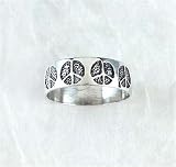 Sterling Silver Peace Sign Band Ring