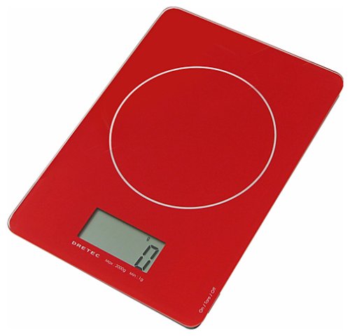DRETEC ガラススケール 2kg 【薄さ17mmで収納便利】 レッド KS-241RD