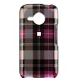 Premium Designer Hard Crystal Snap-on Case for the HTC Eris 6200 - Hot Pink Checkers Plaid Print
