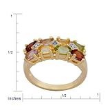 413UiJUu8bL. SL160  18k Gold Plated Sterling Silver Multi Gemstone Ring, Size 8