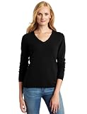 Sofie Women's V-Neck 100% Cashmere Sweater, Black, Small