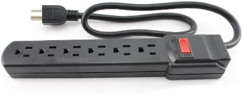 6 Outlet Surge Strip , Horizontal , 90 Joules, 36 Inch (3 Foot) Cable