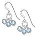 STERLING SILVER THREE LIGHT BLUE FRESH WATER PEARL title=