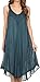 Sakkas Calais Mid Length Sleeveless Tank Top Detailed Embroidery Caftan Dress