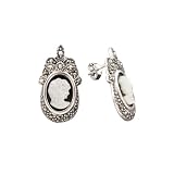Sterling Silver Mother-of-Pearl Cameo Earrings
