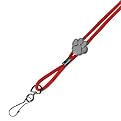 Neck Strap and Paw Slider - Red/ Silver