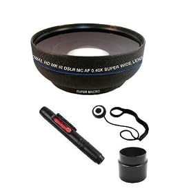 SAVEOnS Lens Filter Kit includes 0.4x Aspherical Macro Wide Angle Lens + Lens Cleaning Pen + Lens Cap Keeper + Tube Adapter for Canon G5