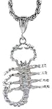 Sterling Silver Extra Large Diamond Cut Scorpio Pendant