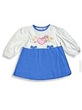 Chubby Cheeks - Infant Baby Girls Long Sleeved Dress, Cream, Periwinkle (Size 18Months)