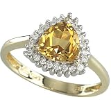 14K Yellow Gold Trillion Citrine & Diamond Ring