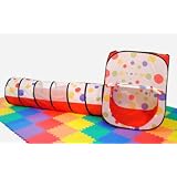 Polka Dot Rectangular Play Tent House /w Tunnel & Tote: 2 Piece