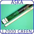 Aska Pool Cue L2000 Green with Black Hard Cue Case