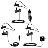 USB cable with Car and Wall Charger Deluxe Kit for the Sony NWZ-W252 Headset - uses Gomadic TipExchange Technology