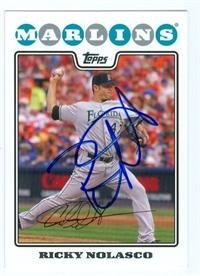 Ricky Nolasco Autographed/Hand Signed Baseball Card (Florida Marlins)