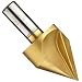 Magafor 4822 Series Cobalt Steel Single-End Countersink, TiN Coating, Single Flute, 60 Degrees, Round Shank