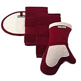 Kitchen Towel and Pot Holder Ming Red 4-pc. Set