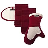 Kitchen Towel and Pot Holder Ming Red 4-pc. Set