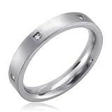 Mens Stainless Steel Diamond Band Ring (GH, SI, 0.03 carat)-Band Width:4mm-Size 8