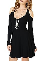 A-line Cotton Long Sleeves Off the Shoulder Prom Dress/Party Dress 