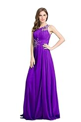 Sequined Lace-Up One Shoulder Chiffon/Polyester/Silk Party Dress 