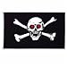 Black and White Skull and Crossbones Pirate Raiding Battle Flag