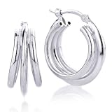  : Sterling Silver Triple Hoop Earrings