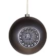 Pewter Matte Glitter Retro Reflector Shatterproof Christmas Ball Ornament 8" (200mm)