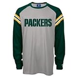 Men`s Green Bay Packers Fan Grey L/S Crew Neck Tshirt