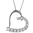 Sterling Silver CZ Heart Necklace 18