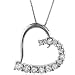 Sterling Silver CZ Heart Necklace 18"