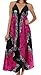 Sakkas Veins Print Satin V-Neck Halter Handkerchief Hem Dress