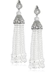 Kenneth Jay Lane Rhodium Tassel Drop Earrings
