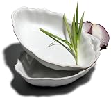Pinzon Country Crafts Oval Bakers, Set of 2, Florentina White