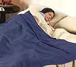 Sunbeam King Herringbone Camelot Dreams Heated Electric Warming Heating Blanket, Ocean Blue
