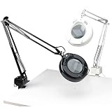 Ledu L745WT Fluorescent Magnifying Swing Arm Clamp Mount Lamp, 42 Reach, White