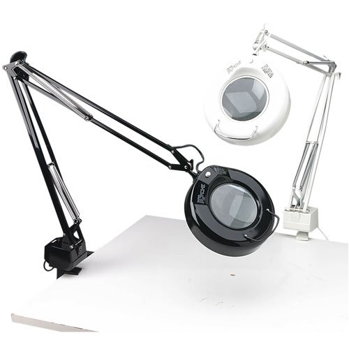 Ledu L745WT Fluorescent Magnifying Swing Arm Clamp Mount Lamp, 42 Reach, White
