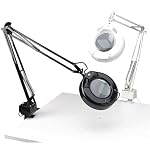 Ledu L745WT Fluorescent Magnifying Swing Arm Clamp Mount Lamp, 42 Reach, White