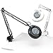 Ledu L745WT Fluorescent Magnifying Swing Arm Clamp Mount Lamp, 42 Reach, White