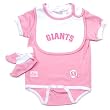 San Francisco Giants Infant Girls Pink Onesie, Bib and Bootie 3pc Set