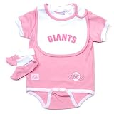 San Francisco Giants Infant Girls Pink Onesie, Bib and Bootie 3pc Set