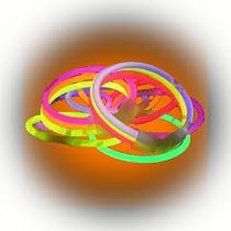 100 x Glow Sticks, 8" long with 100 Connectors