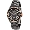 Stuhrling Original Unisex 374.13OB1 Nirvana Quartz Black Ceramic Watch