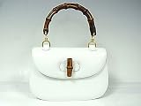 (グッチ)GUCCI バンブー＆レザー ミラー付き2WAYハンドバッグ ホワイト 並行輸入品 GUCCI 中古