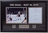 Bobby Orr Framed Autographed/Hand Signed 11x14 (The Goal) with Replica Scorecard From The Game