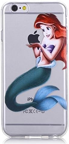 for iPhone 6 6S Phone Case - ARIEL MERMAID Holding Apple Logo TPU Rubber Silicone Gummy Protector Skin Cover [iPhone 6 / 6S Only]