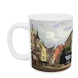 Maison Mathieu, Grand-Rue, Colmar, 1876 (oil on canvas) by Michel Hertrich - Mug - Standard Size