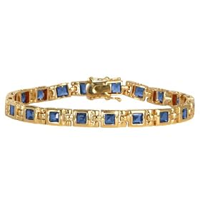 WILLOW XPRESS: PRINCESS CUT MONTANA SAPPHIRE CZ TENNIS BRACELET by Willow Company