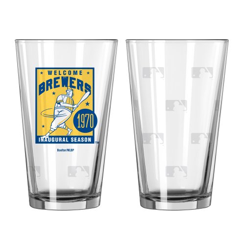 MLB Milwaukee Brewers 2-Pack Barrelman Pint Glass