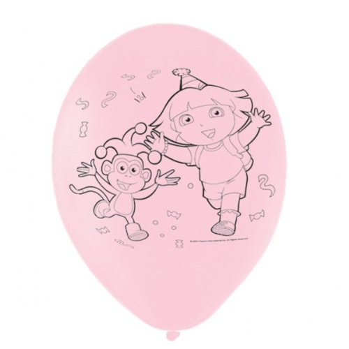 Dora The Explorer Party Balloons, pack 6, latex